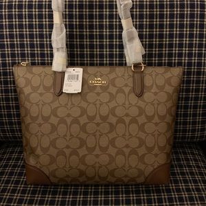 SOLD coach city zip top signature canvas NWT
